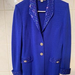 St John Royal Blue Knit  Evening Jacket